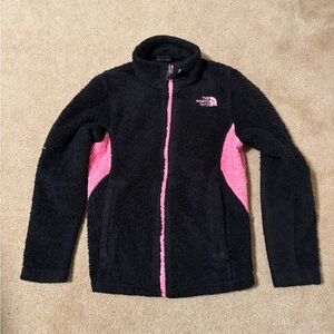 The North Face Kids Black and Pink Fleece Coat